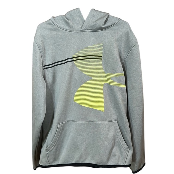 Under Armour ColdGear Junior Gray & Yellow Medium Hoodie - Picture 1 of 8